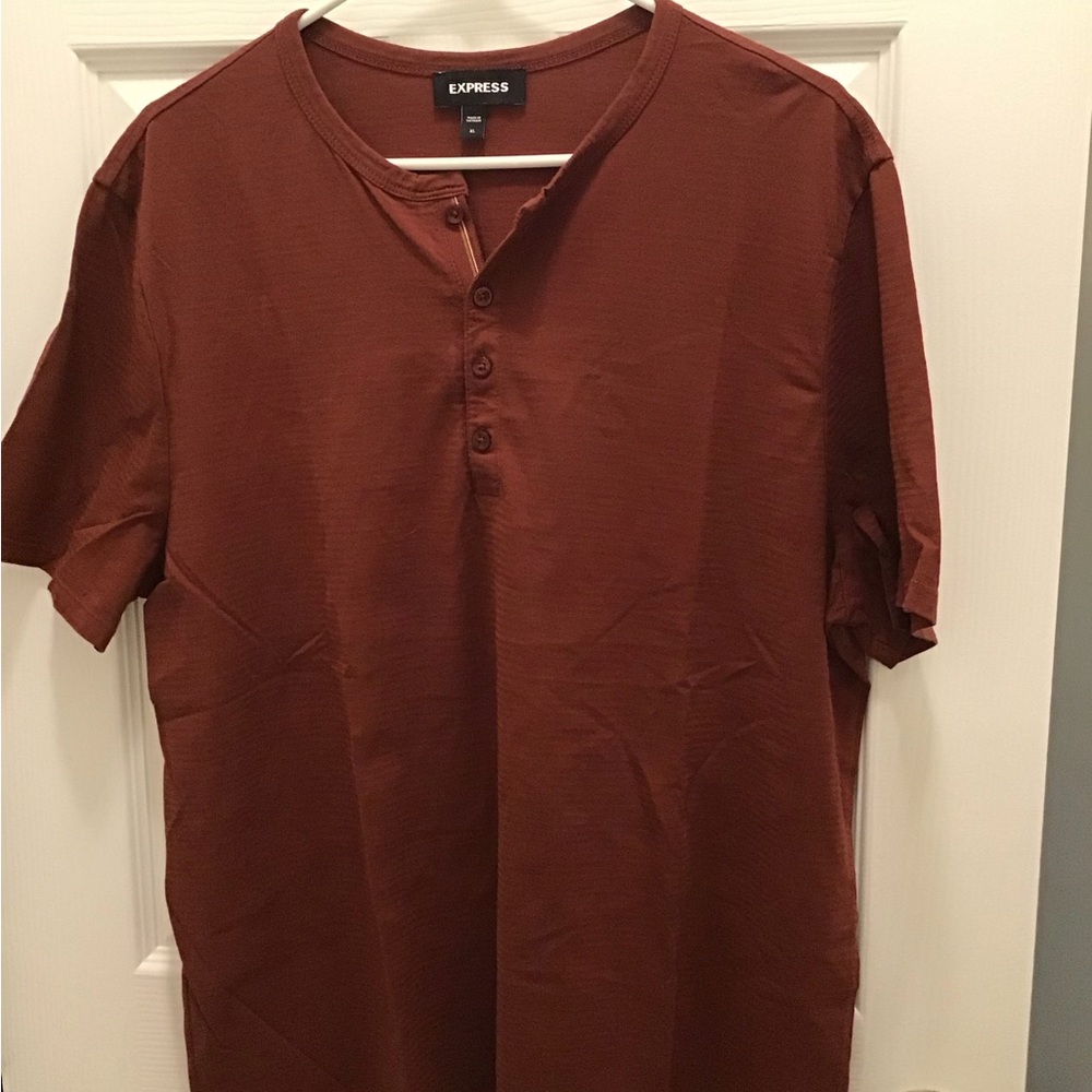Express Reddish/Brown Henley Shirt